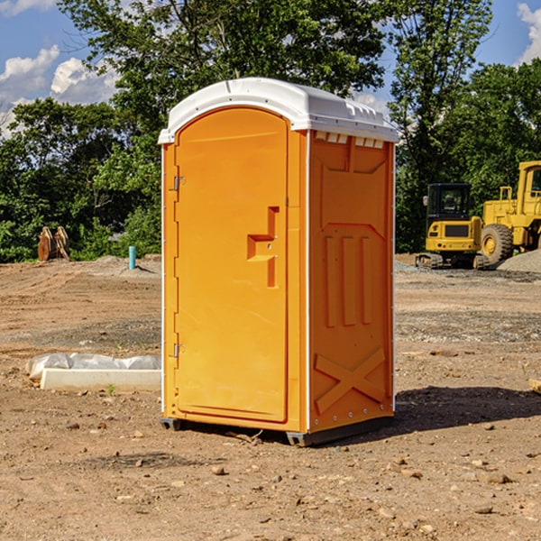 can i customize the exterior of the portable restrooms with my event logo or branding in Talmage